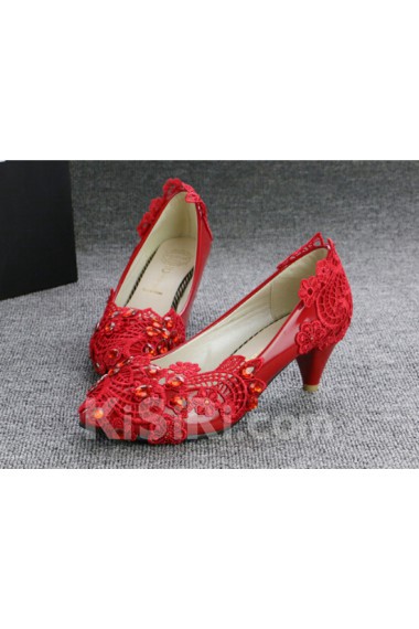 Handmade Lace Rhinestone Wedding Shoes