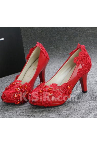 Handmade Lace Rhinestone Wedding Shoes