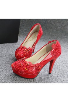 Handmade Lace Rhinestone Wedding Shoes