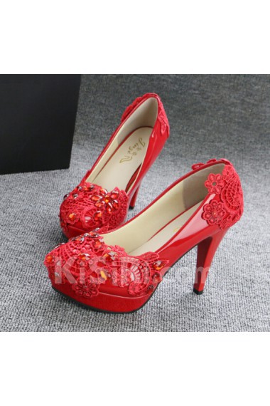 Handmade Lace Rhinestone Wedding Shoes