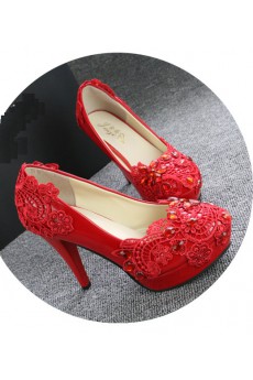 Handmade Lace Rhinestone Wedding Shoes