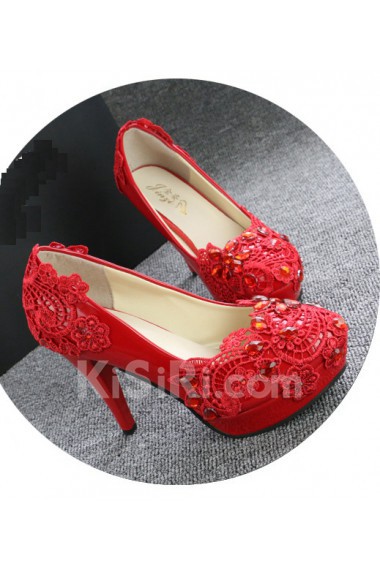 Handmade Lace Rhinestone Wedding Shoes