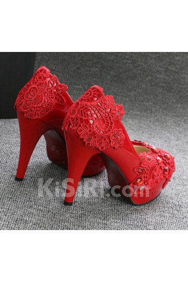 Handmade Lace Rhinestone Wedding Shoes