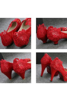 Handmade Lace Rhinestone Wedding Shoes