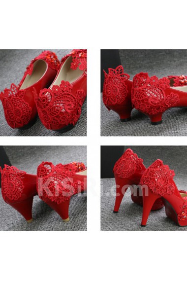 Handmade Lace Rhinestone Wedding Shoes