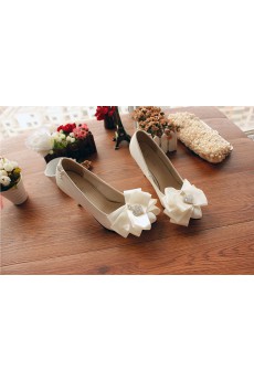 Handmade Lace Bow Wedding Shoes with Rhinestone