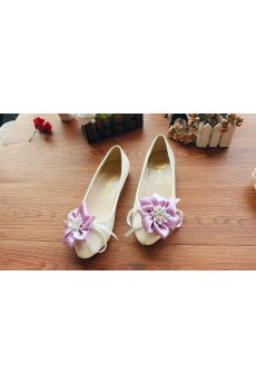 Handmade Flowers Wedding Shoes with Rhinestone