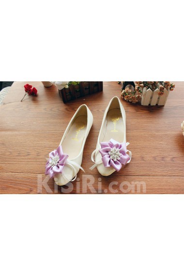 Handmade Flowers Wedding Shoes with Rhinestone