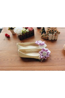 Handmade Flowers Wedding Shoes with Rhinestone