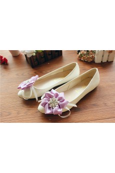 Handmade Flowers Wedding Shoes with Rhinestone