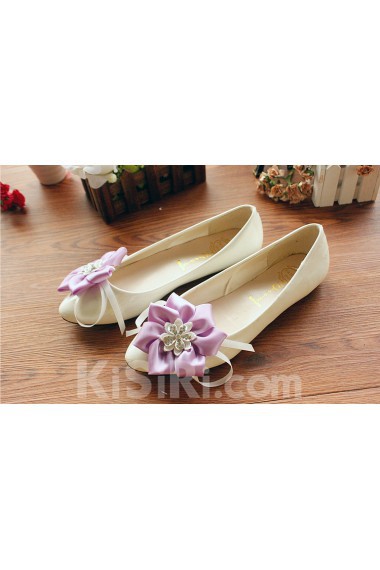 Handmade Flowers Wedding Shoes with Rhinestone