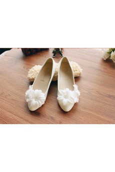 Handmade Lace Flowers Wedding Shoes