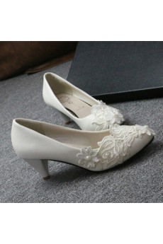 Handmade Lace Flowers Wedding Shoes