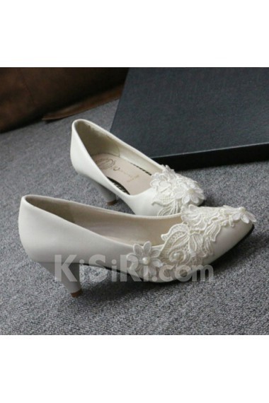 Handmade Lace Flowers Wedding Shoes