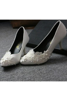 Handmade Lace Flowers Wedding Shoes