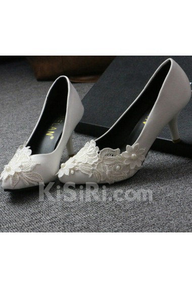 Handmade Lace Flowers Wedding Shoes