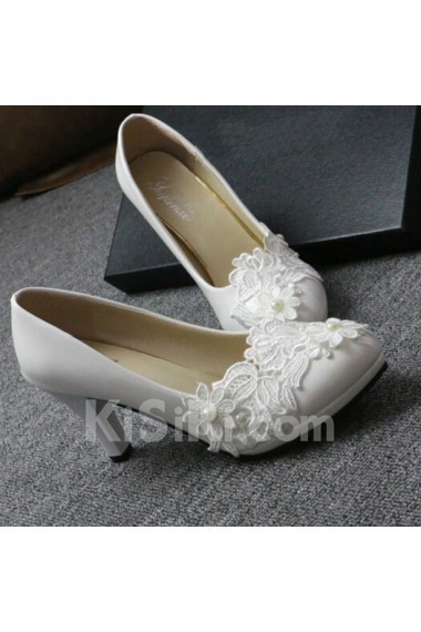 Handmade Lace Flowers Wedding Shoes