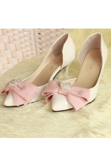 Handmade Bow Wedding Shoes with Rhinestone