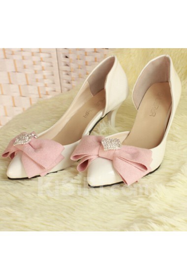 Handmade Bow Wedding Shoes with Rhinestone