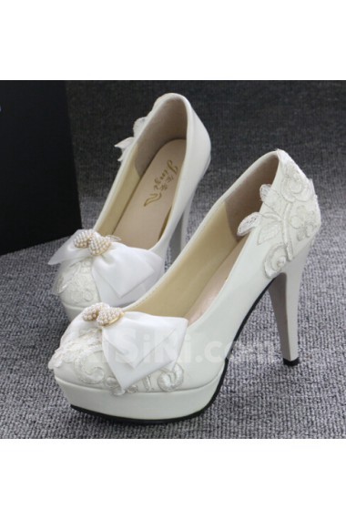 Handmade Bow Wedding Shoes with Beads