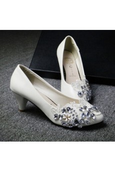 Handmade Lace Flowers Wedding Shoes with Rhinestone