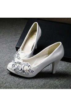 Handmade Lace Flowers Wedding Shoes with Rhinestone