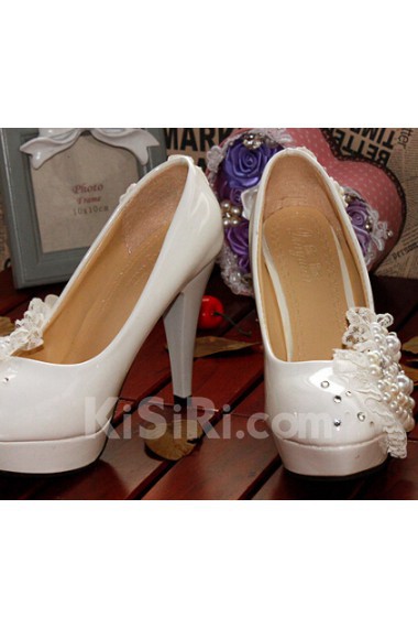 Handmade Sweetheart Wedding Shoes with Imitation Pearls and Rhinestone