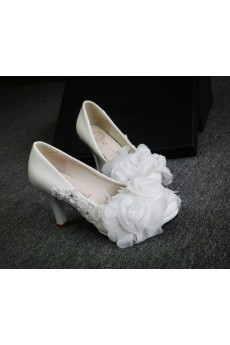 Handmade Lace Bow Wedding Shoes