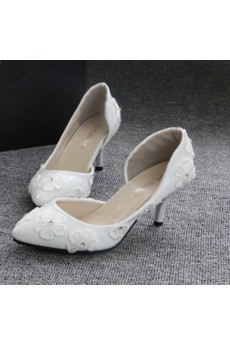 Handmade Flowers Wedding Shoes with Rhinestone