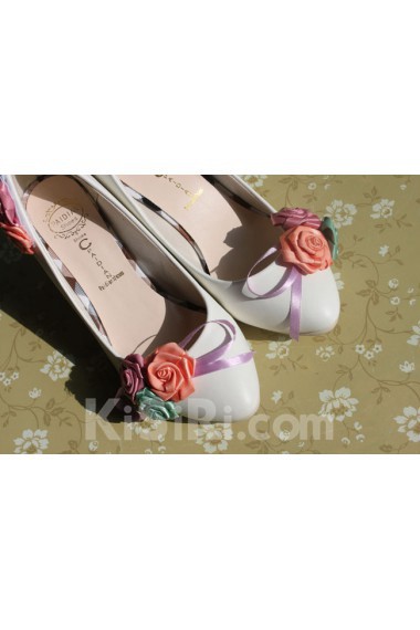 Handmade Colored Lace Flowers Wedding Shoes