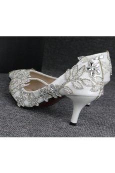 Handmade Flowers Wedding Shoes with Rhinestone