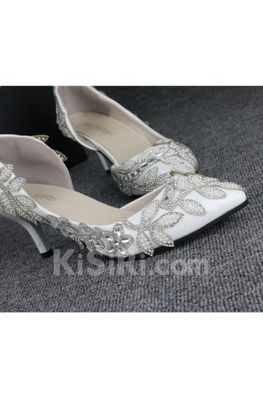 Handmade Flowers Wedding Shoes with Rhinestone