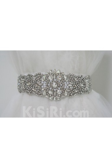 Handmade Rhinestone Wedding Sash