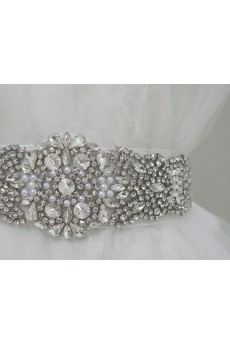 Handmade Rhinestone Wedding Sash