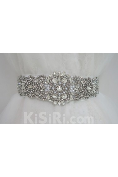 Handmade Rhinestone Wedding Sash