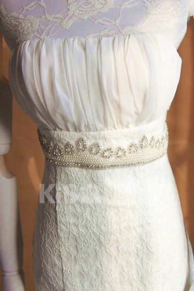 Luxurious Handmade Satin Rhinestone and Beads Wedding Sash