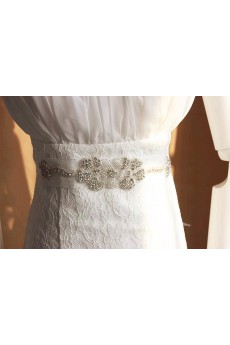 Luxurious Handmade Satin Rhinestone Wedding Sash