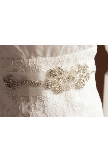 Luxurious Handmade Satin Rhinestone Wedding Sash