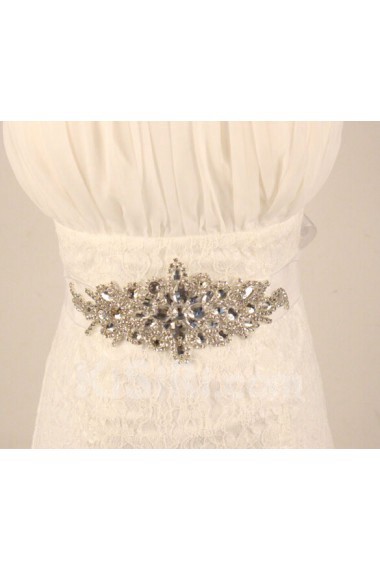 Luxurious Handmade Satin Rhinestone Wedding Sash