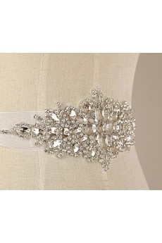 Luxurious Handmade Satin Rhinestone Wedding Sash