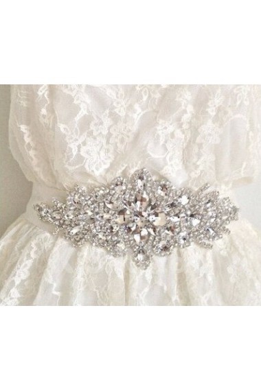 Luxurious Handmade Satin Rhinestone Wedding Sash