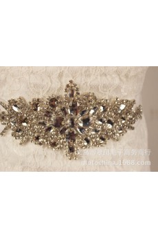 Luxurious Handmade Satin Rhinestone Wedding Sash