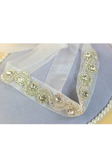 Handmade Yarn Rhinestone Wedding Sash