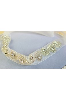 Handmade Yarn Rhinestone Wedding Sash