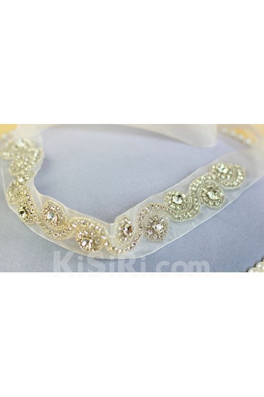 Handmade Yarn Rhinestone Wedding Sash