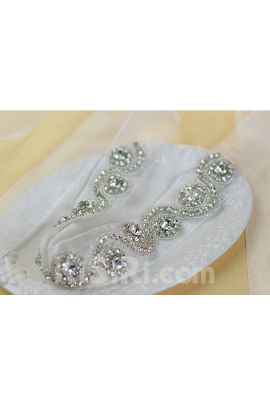 Handmade Yarn Rhinestone Wedding Sash