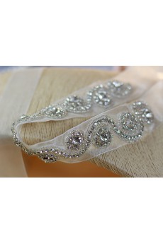 Handmade Yarn Rhinestone Wedding Sash