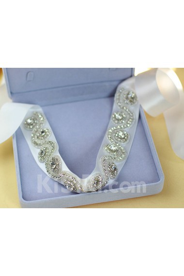 Handmade Satin Rhinestone Wedding Sash