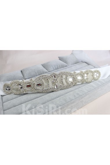 Handmade Rhinestone Wedding Sash