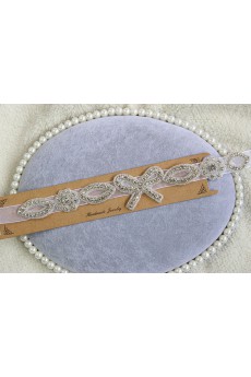 Handmade Yarn Rhinestone Wedding Sash